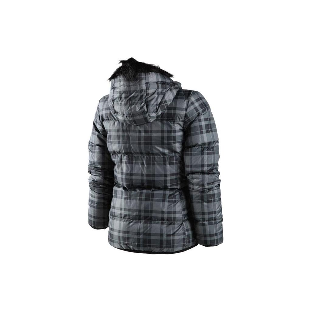 Nike FW22 Клетчатая цветная двухсторонняя куртка-пуховик с капюшоном Женская куртка серая 506080-021