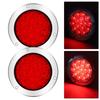 Red Round LED Trailer Tail Light Kit with 24 LEDs for Trailer Lights for Trucks Stop, Brake, Turn, Reverse, RVs, (Red)