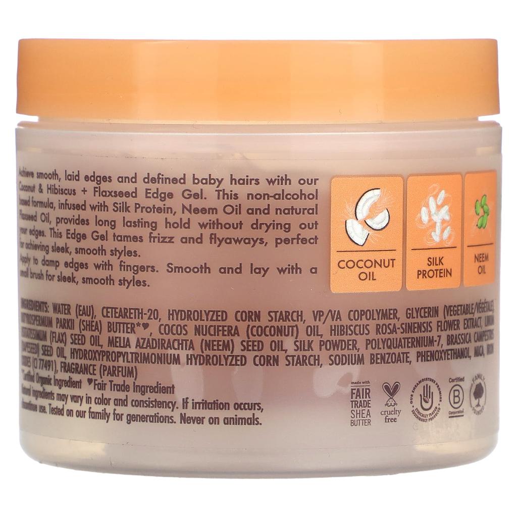 SheaMoisture Edge Gel, кокос и гибискус + льняное семя, 3,5 унции (99 г)