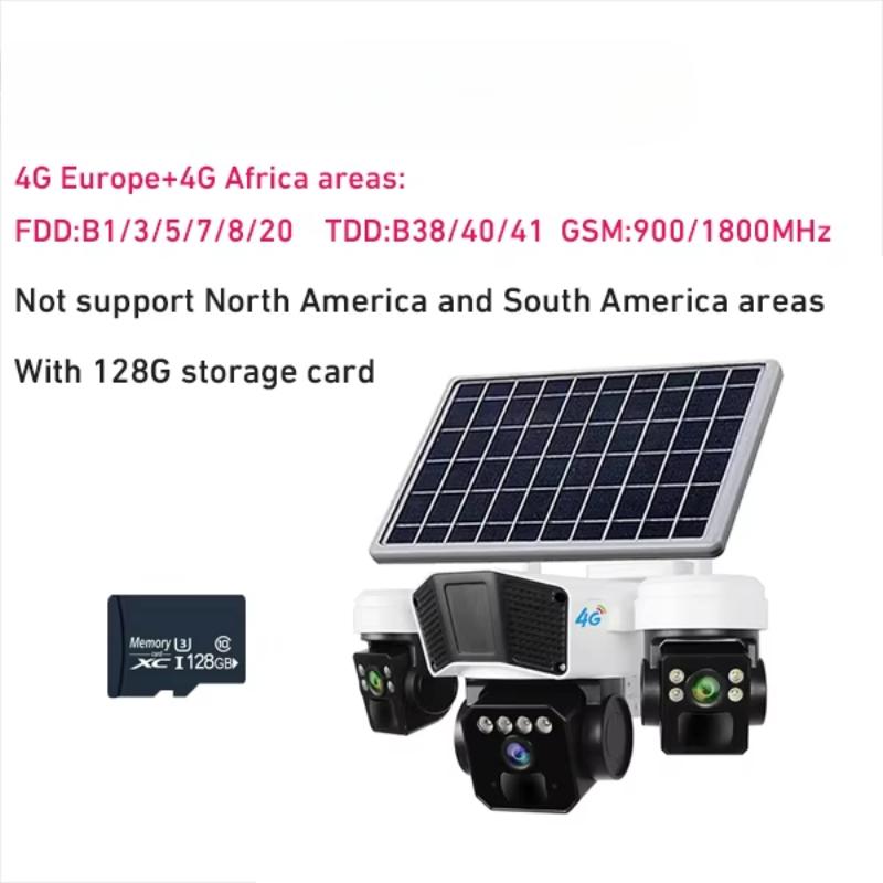 LS VISION 4G Sim-карта 15MP 8K 3 объектива с питанием от солнечной панели Беспроводная PTZ IP-камера O-KAM Pro APP Безопасность Уличная солнечная CCTV-камера