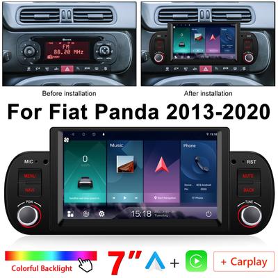 Автомобильное радио мультимедиа для Fiat Panda 2013-2020 Android Видео Стерео Android Auto Carplay GPS НЕТ 1 din DVD 7" Головное устройство