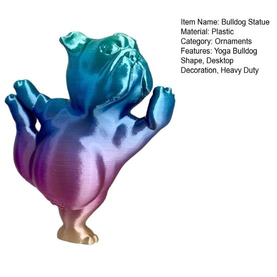 3D-печатная фигурка бульдога для йоги, статуэтка собаки, скульптура животного, домашний офис, книжная полка, украшение для рабочего стола, подарки для любителей собак