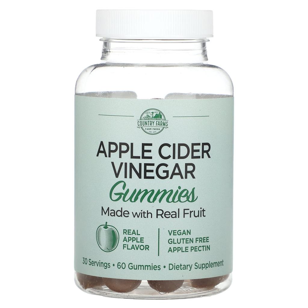 Apple Cider Vinegar Gummies, Real Apples, 60 Gummies (250Mg Per Gummie)