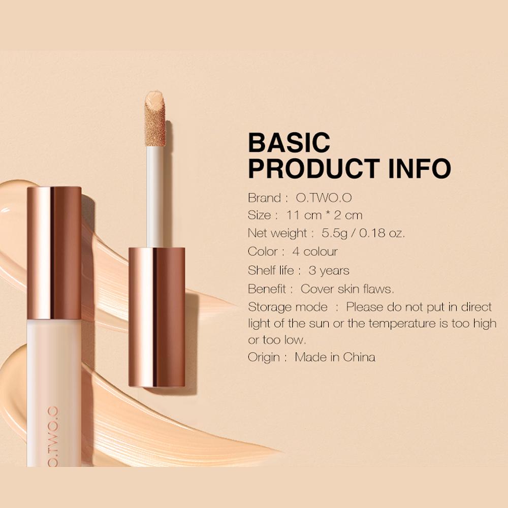 O.TWO.O Makeup Face Concealer Full Coverage Long Lasting Transfer-resistant Liquid Base Eye Dark Circles Concealer