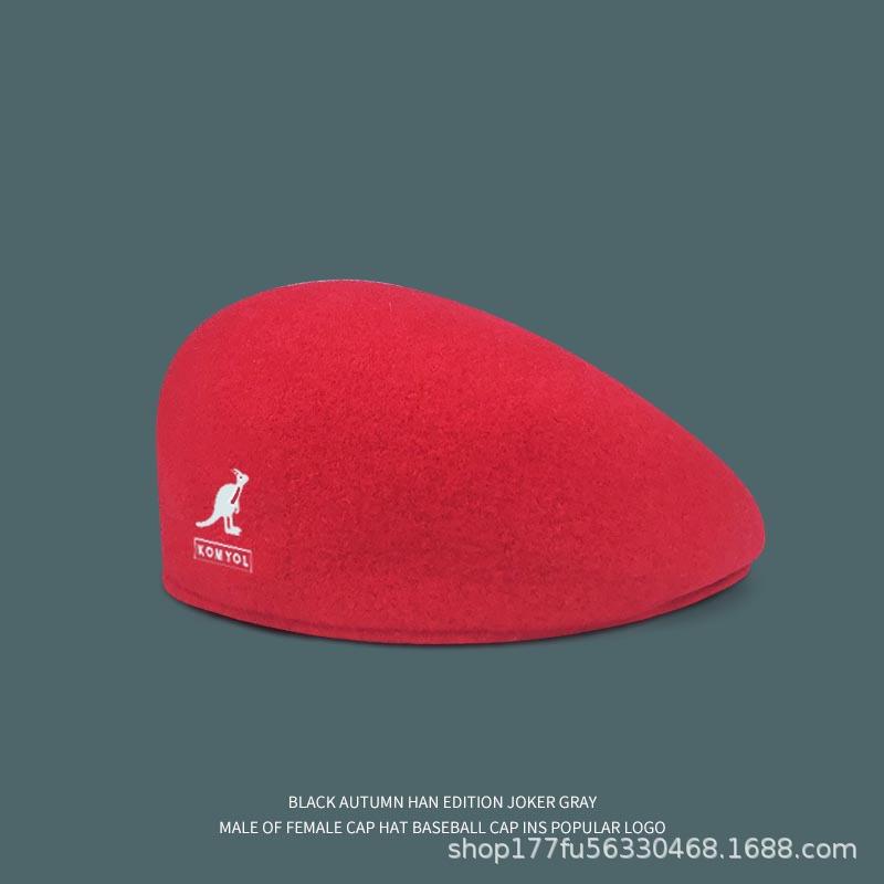 Берет из шерсти кенгуру женский ретро модная шляпа осень и зима берет художника британская сетчатая шляпа-бутон