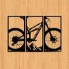 3 Piece Mountain Bike Metal Wall Art - Home Decor for Living Room & Office. Dining. Aluminum Composite. Ready for Indoors.