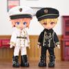 Obitsu 11 OB11 Size Costume for Obitsu Doll 11cm Body Military Uniform Short Hat Aristocratic Retro Cosplay 4 Piece Set 4 Colors (Black)