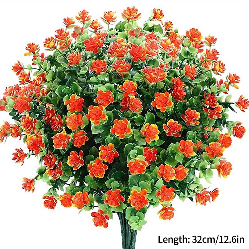 Искусственные осенние цветы для улицы, искусственные растения, устойчивые к УФ-излучению, искусственная пластиковая зелень, Хэллоуин, сад, крыльцо, патио, осенний домашний декор