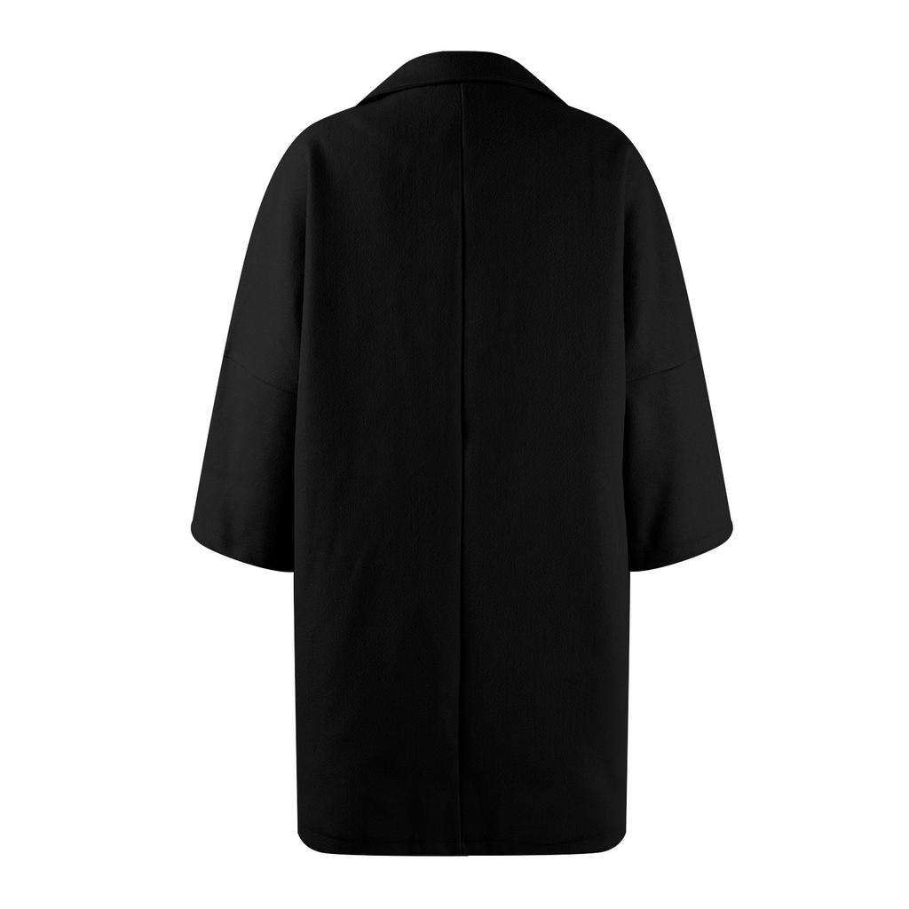 Женское модное универсальное твидовое пальто, однотонный однобортный пиджак с опущенными плечами и рукавом семь четвертей