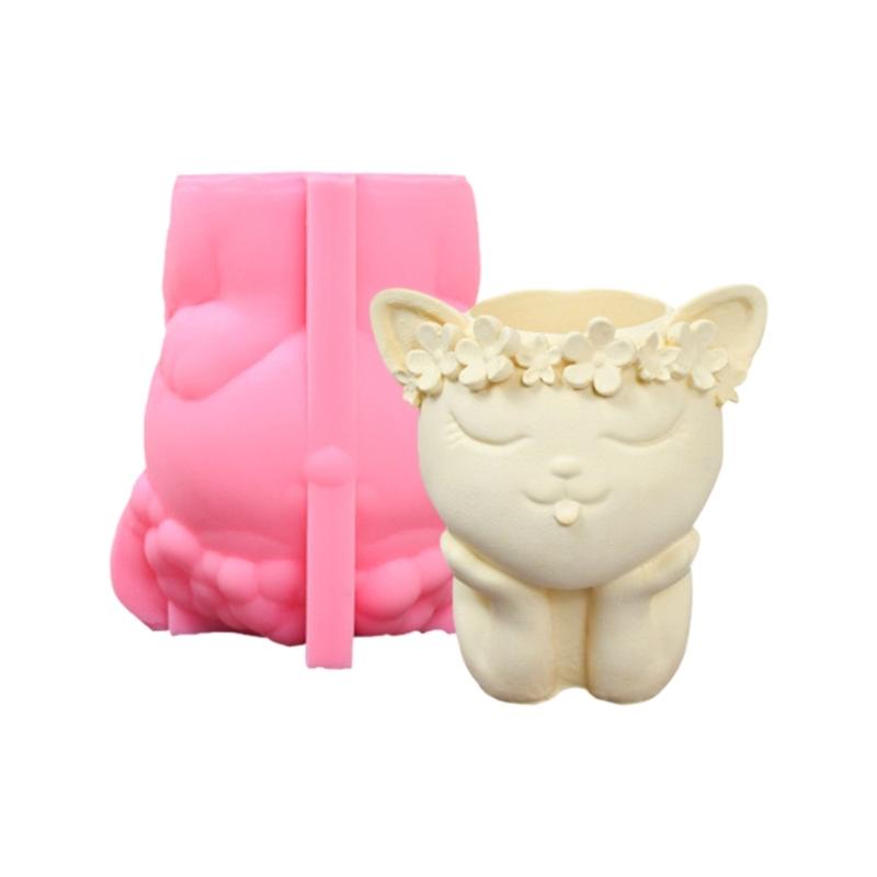 Silicone Molds Resin Casting Mold Home Decorations Cute Flowerpot Molds Candle Cup Mold Gift for Craft Lover