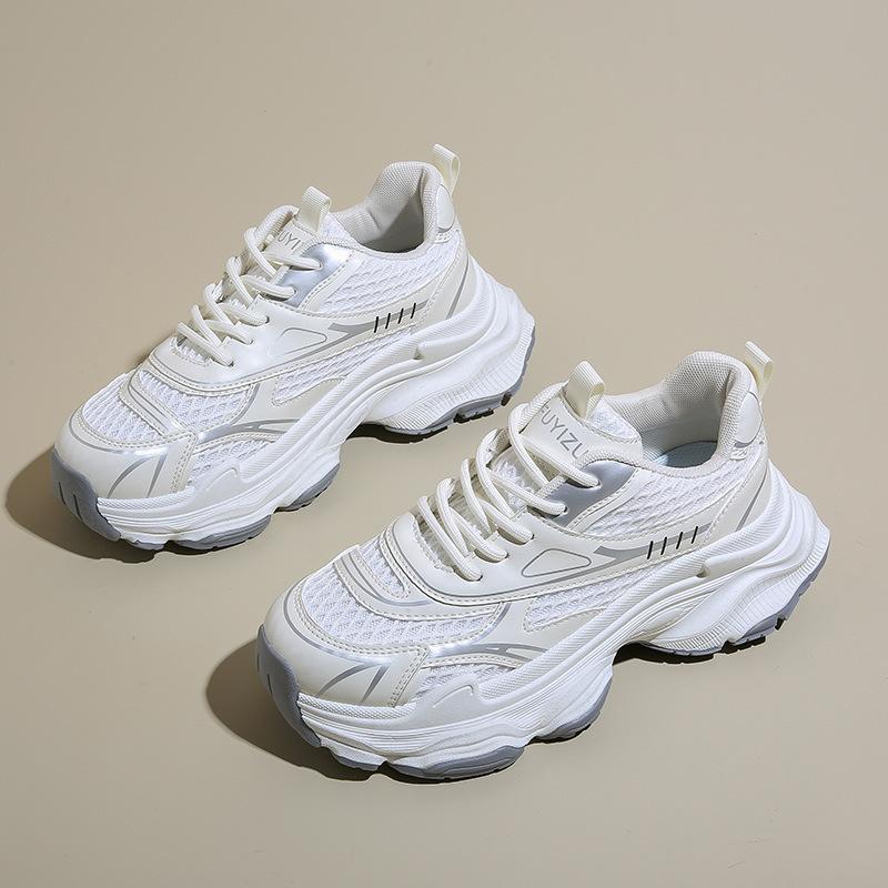 Кроссовки для папы на платформе, женские, новые, высококачественные, спортивные, повседневные, кроссовки для бега, сетчатые, увеличивающие рост, женские кроссовки