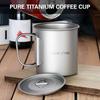 375 мл Сверхлегкая титановая кружка для улицы, портативная, для кемпинга, пикника, воды, чая, кофейная кружка с крышкой и складными ручками