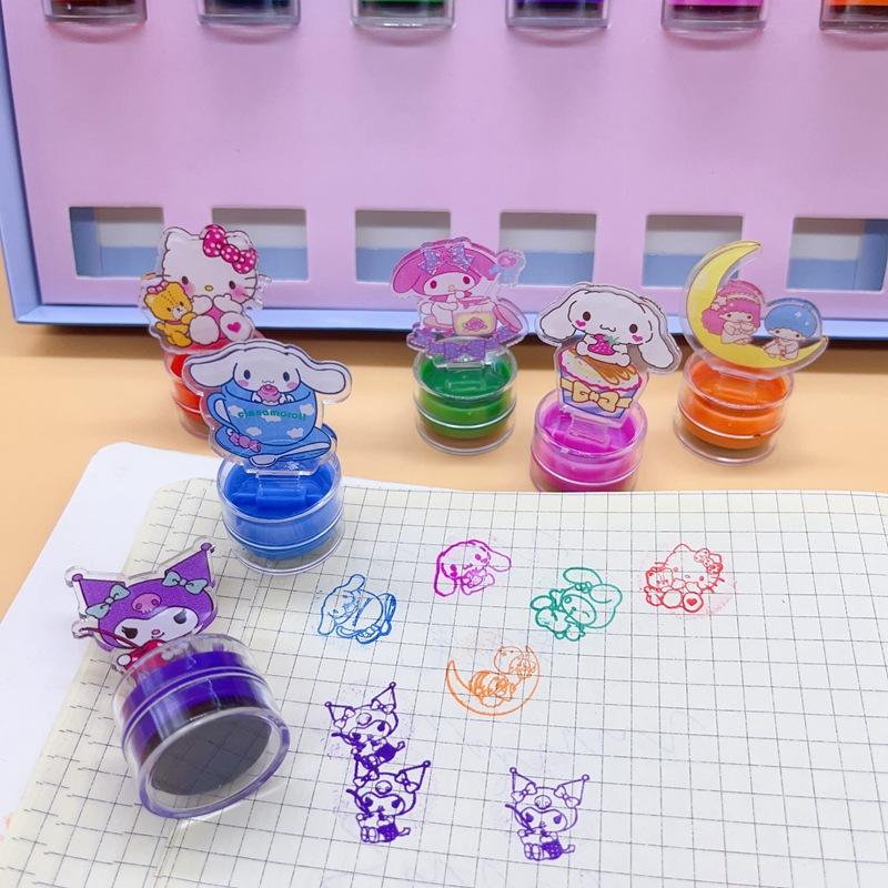 Новая милая печать Sanrio Куроми Мелоди Мультяшная Портативная Милая Штемпель-печать Приз для детского сада Детский подарок
