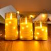 3 шт. светодиодных беспламенных электронных свечей-гирлянд с дистанционным управлением для рождественских праздников, вечеринок, романтических свадебных украшений