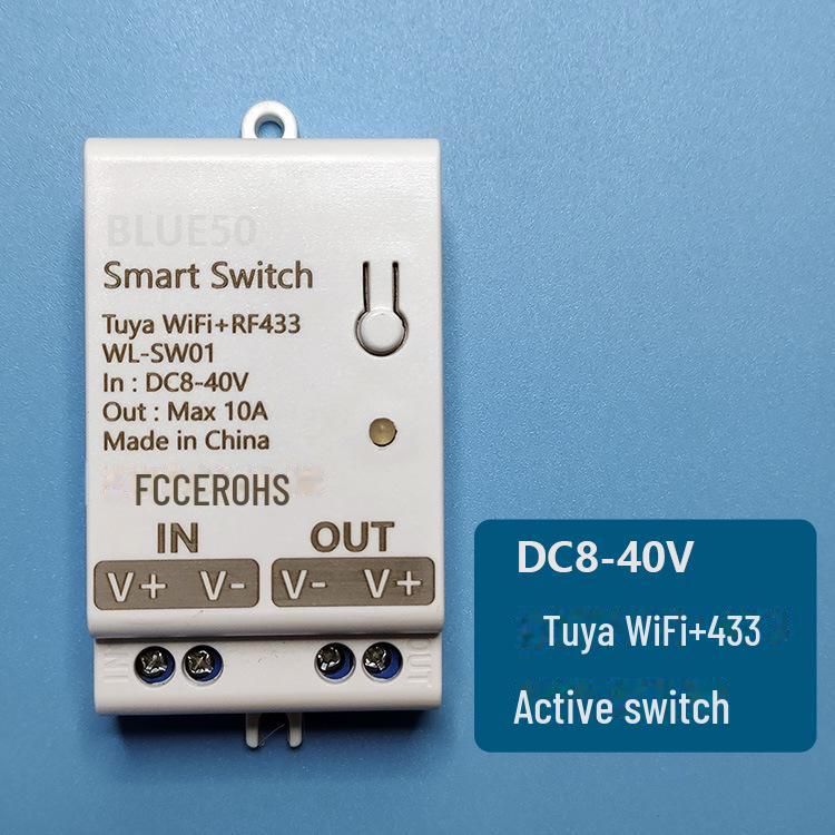 Умный коммутатор Tuya WiFi: Постоянное напряжение 12 В/24 В с WiFi и пультом дистанционного управления 433 для управления дверным замком или освещением