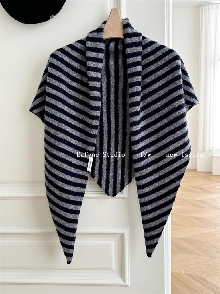 Вогнутый шерстяной 100 шаль увеличенный осень и зима новый теплый треугольный шарф вязаный шарф женский