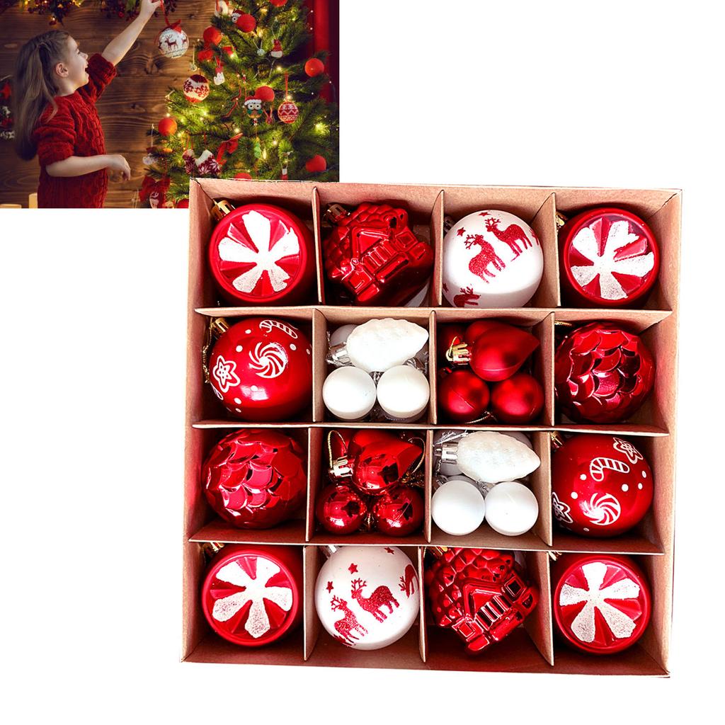 6 см Рождественский шар, украшение, окрашенный, гальванизированный, пластиковый, декоративный набор шаров для рождественской елки для внутреннего праздника