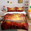 Autumn trees and sunrise. Bedding sets Duvet cover sets Duvet covers Pillowcases(1 * Duvet Cover 2 * Pillowcases without duvet insert)