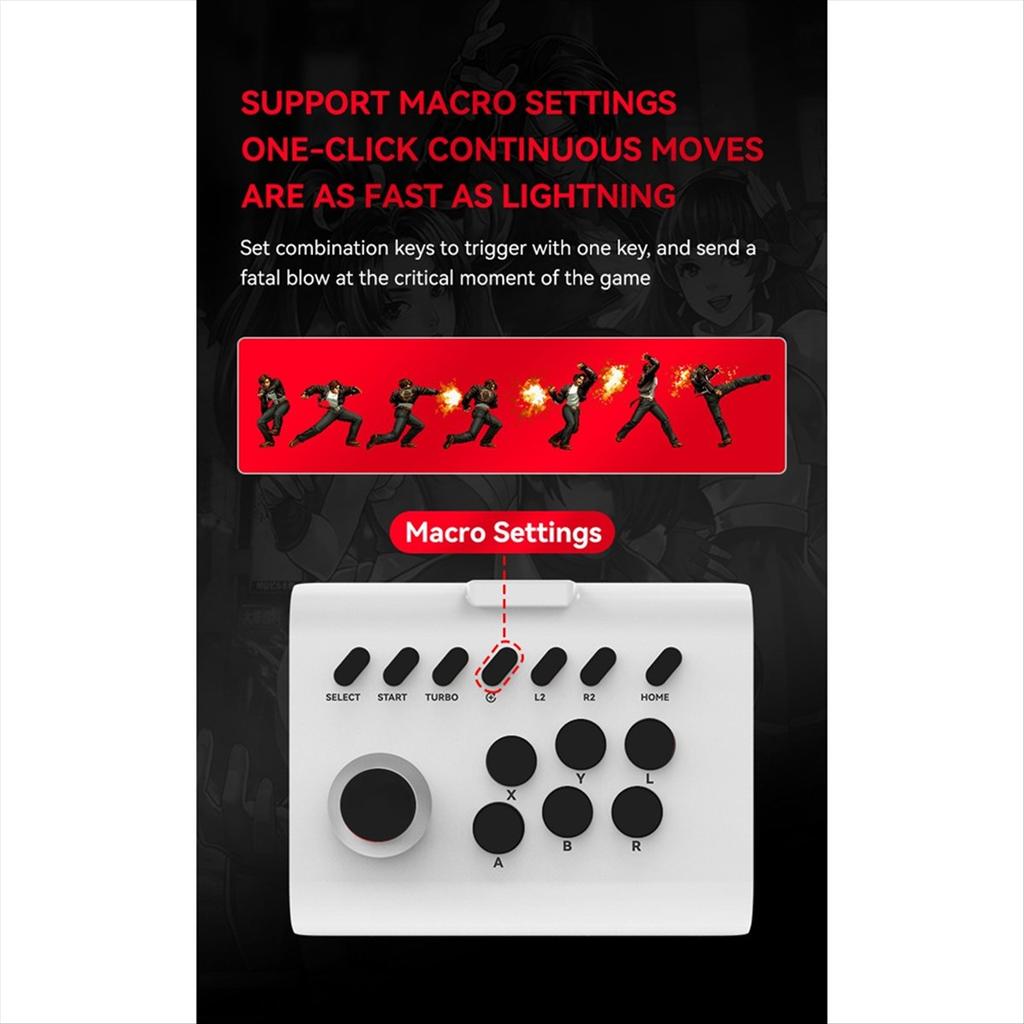 Беспроводной джойстик-контроллер для файтингов Fight Stick Игровой джойстик для ///Switch/PC/Android Черный