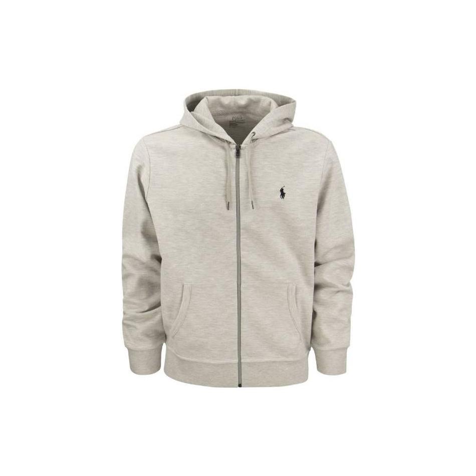 Polo Ralph Lauren Men Double Knit Zip-Up Hoodie Light Sport Heather/Navy 710888282-003