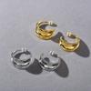 Высококлассный темперамент, Атмосферное преувеличение, Серьги-гвоздики из посеребренной 18-каратным золотом меди, Тип C, Уникальная индивидуальность, Легкие серьги