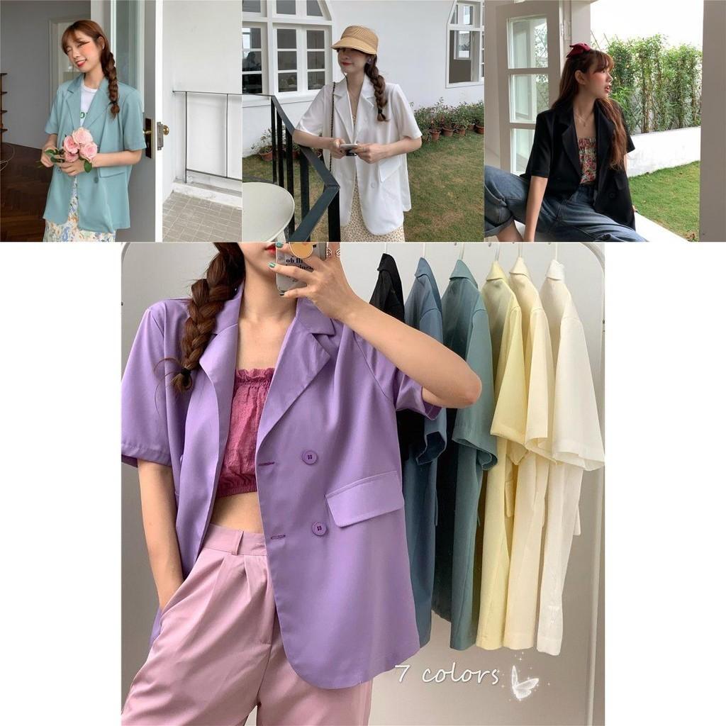 Chic Girl Korean High-quality Short-sleeve Suit Jacket Soft And Exquisite Fabric