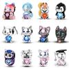 Copper Lovely Animal Cat Squirrel Penguin Heart Zircon Charms Beads Fit Qikaola Original Bracelets Fine Diy Jewelry