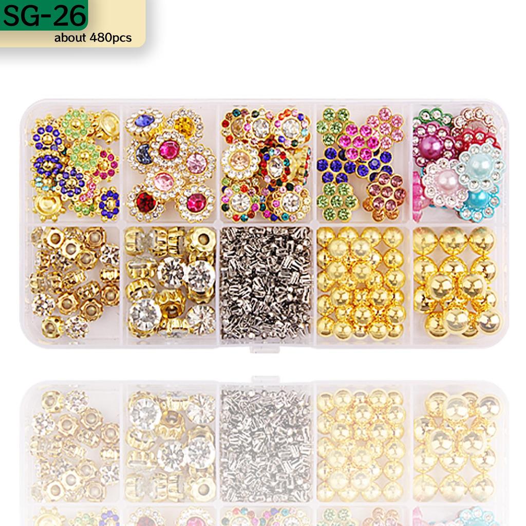 Hot-Selling Beading Machine Set: Multi-Color Plastic Base, Irregular Drill, Round Bead Claw, 24-Grid Jewelry Accessories.