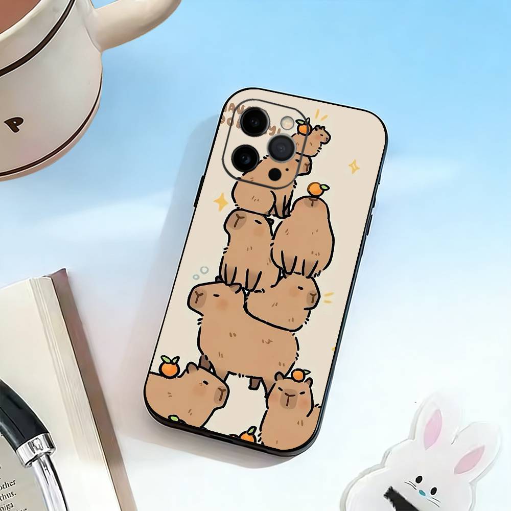 Милый K-Kawaii Капибара Чехол для телефона Силиконовый Мягкий Для IPhone 17 16 15 14 13 12 11 X XR Plus Pro Max Plus