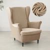 Nordic Solid Color Wing Chair Cover Velvet Stretch Armchair Covers Removable Relax Sofa Slipcovers with Seat Cushion Slipcover