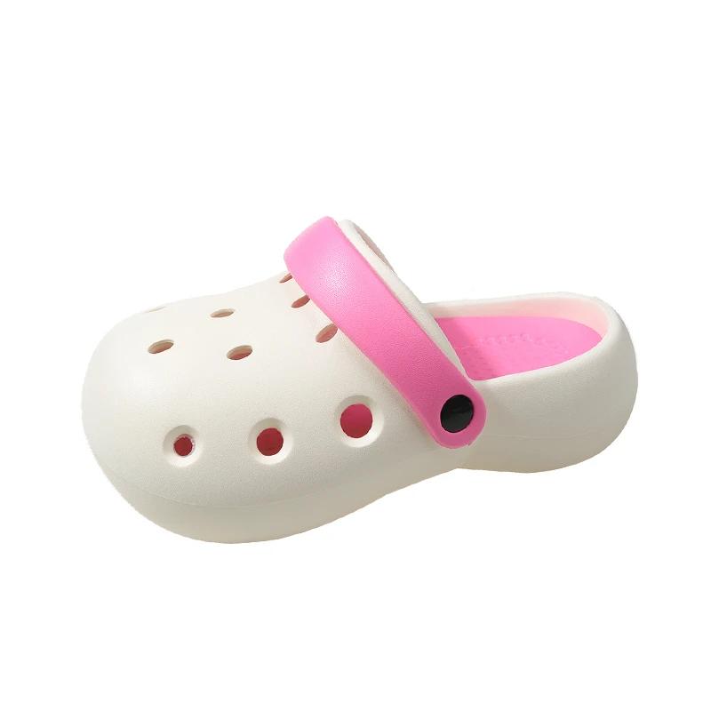 Летние женские тапочки с закрытым носком на платформе из ЭВА, новые модные дышащие туфли-сабо на плоской подошве для женщин, повседневные сандалии для женщин на открытом воздухе