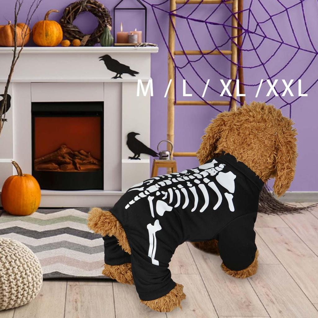 Halloween Dog Skeleton Costume, Halloween Pet Costume, Decorations Pet Clothes