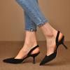 Босоножки пуанты большого размера на тонком высоком каблуке с закрытым носком и пустым каблуком Женские туфли на среднем каблуке с мелким вырезом Женские туфли-лодочки
