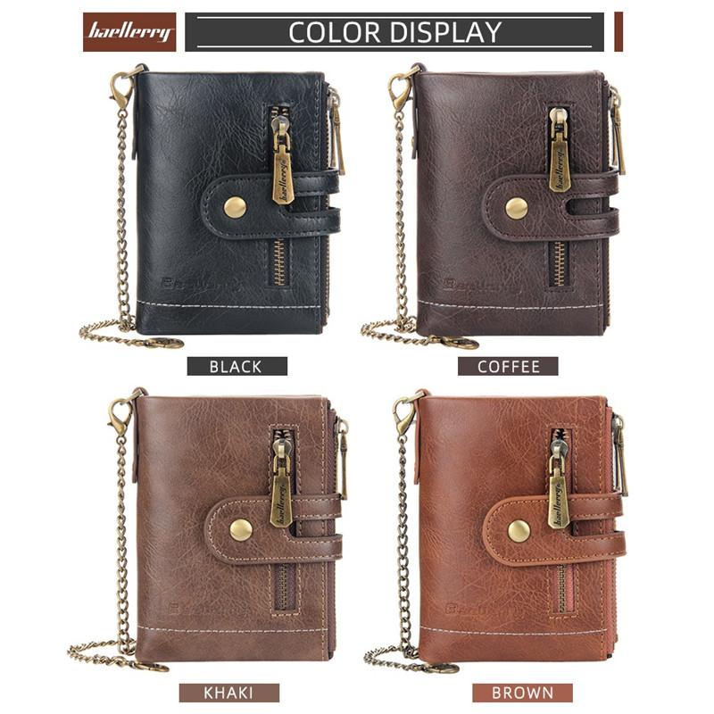 Винтажный дизайн, двойная молния, мужские короткие кошельки, кожаный кошелек для монет, GZW