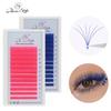Colored Lashes Easy Fan Eyelashes Extension 8-15mm Mix Easy Fanning Volume Blue Purple Eye Lash Extension Colorful Auto Blooming Makeup