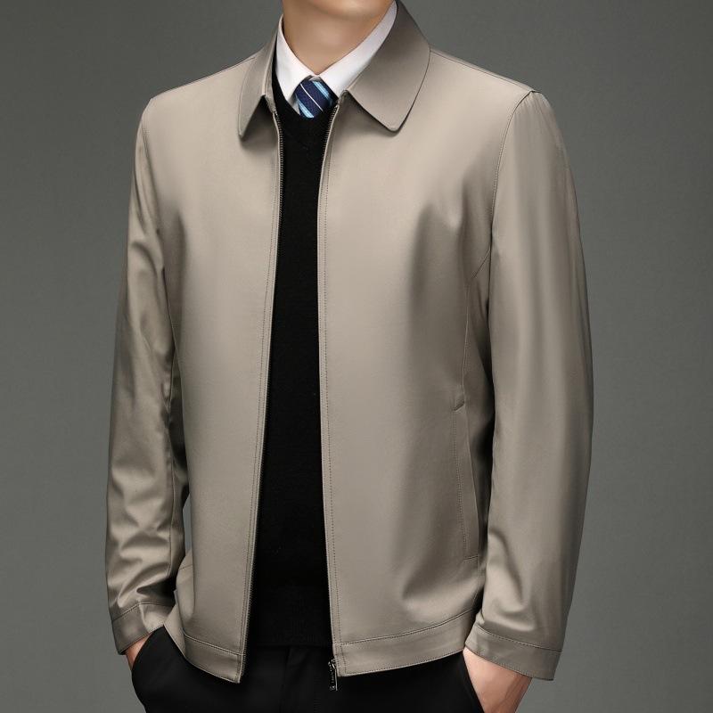 Мужская весенне-осенняя новая куртка для мужчин среднего возраста с тонкими лацканами для мужчин среднего возраста и пожилых людей, деловая повседневная мужская куртка для папы