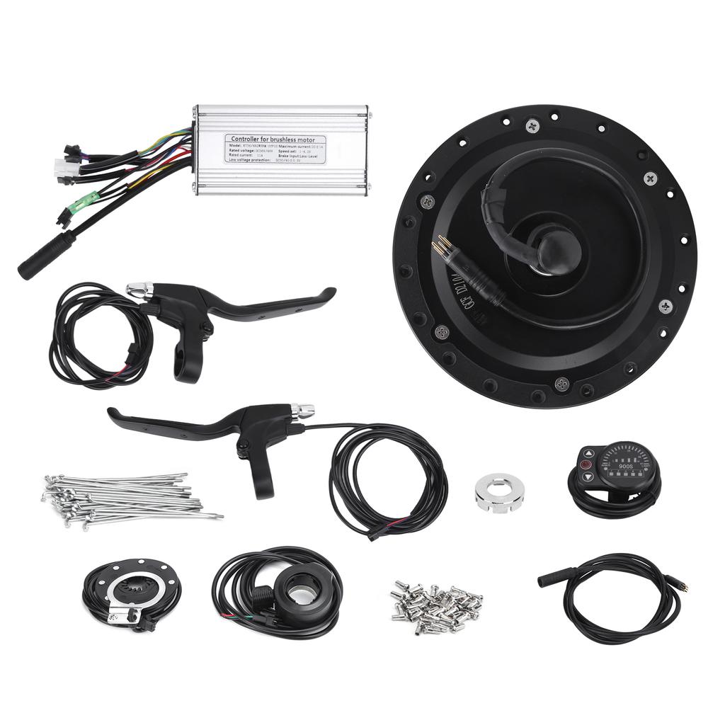 Electric Bicycle Conversion Kit 36V 500W Front Wheel Hub Motor Set with KT‑900S Display Meter for 12G Wheel20inch 12G