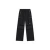 Li Ning Sports Lifestyle Series 2023 Autumn Winter New Straight Leg Multi Pocket Casual Pants Women Bottoms Black AKXT788-1