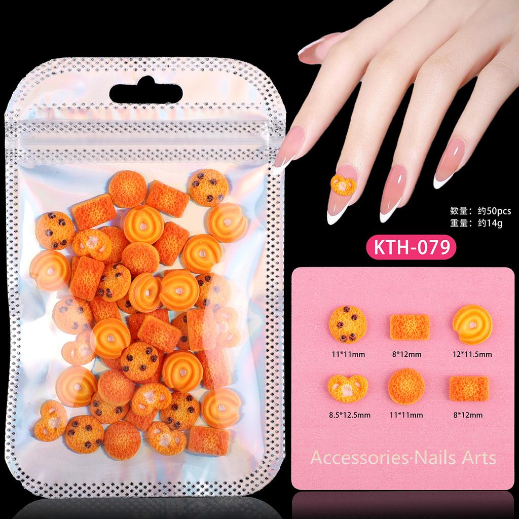 Nail Art Sweet Small Fresh Three-Dimensional Resin Candy Cookies Donuts Ice Cream Ice Cream Mixed Wear Nail Accessories