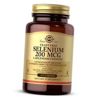 Селен, Бездрожжевой L-Селенометионин, Yeast-Free Selenium 200, 100таб (36313130)