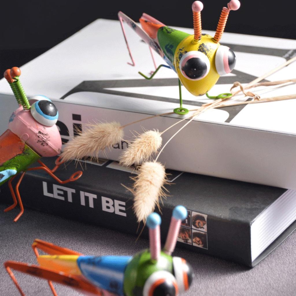 3 шт., наружная декоративная металлическая модель, большая фигурка кузнечика, металлические фигурки животных для садового искусства, украшение для газона, статуя животного для наружного декора патио