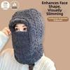 Polyester Warm Wrap Head Hat Solid Color Compact Cap Scarf Ski Windproof Cap  Women