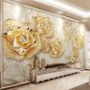 Photo Wallpaper Luxury European Jewelry Diamond Pearl Gold Mural Background Wall Living Room Sofa Home Decor Wall Paper