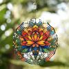 Metal Wind Chime 25.4 Inch Lotus Flower Design Colorful Garden Decor for Patio Outdoor All Seasons No Electricity Needed Durable Hanging