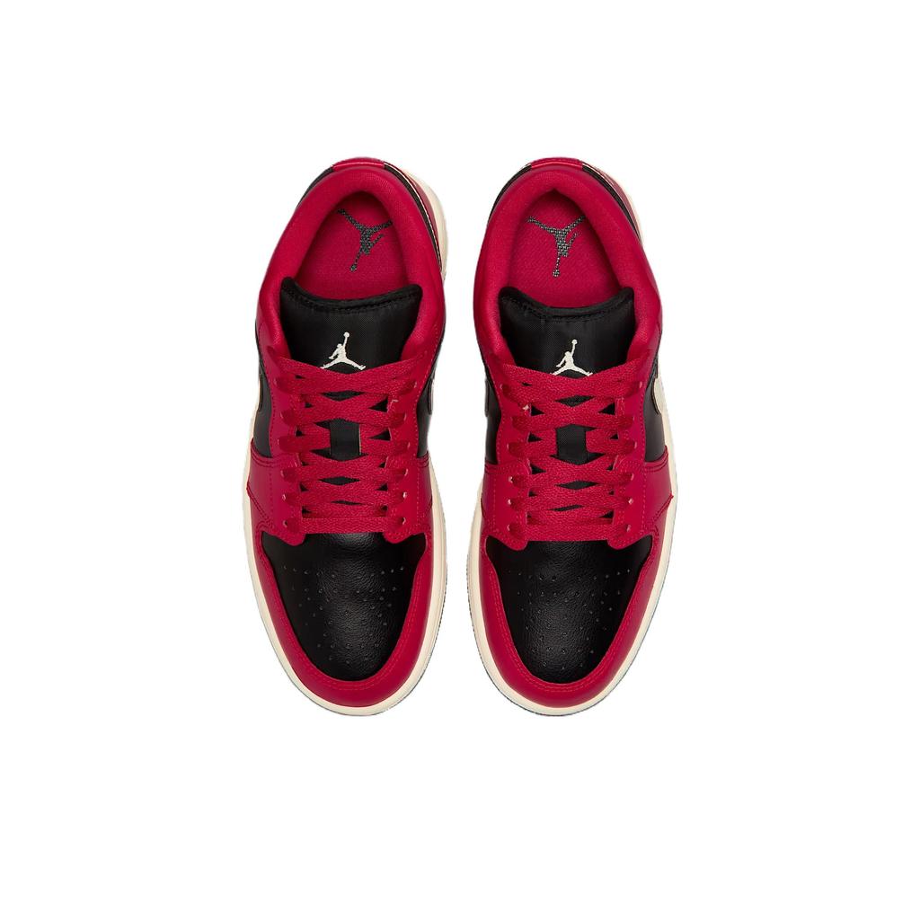 Женские кроссовки Air Jordan 1 Low Mystic Hibiscus Black Красные Кокосовое молоко DC0774-605
