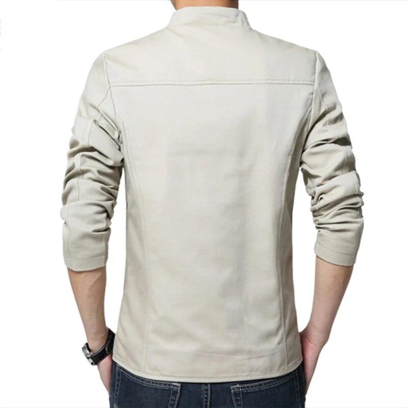 Men's Spring and Autumn Standing Collar Business Jacket Slim Washed Coat