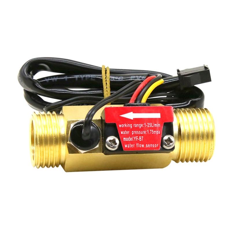 Датчик расхода воды, переключатель G1/2 "латунный переключатель Холла, датчик расхода жидкости, расходомер 1-30 л/мин, используемый для диспенсера для воды