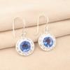 Natural Tanzanite Gemstone 925 Sterling Silver Handmade Women Hook Earrings 1.5" EE-153-10