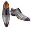 Fashion Summer Modern Men's Shoe Lace-Up Oxfords Business Office Fashion Footwear Metal Buckle Classic Gray Purple Dress Office Shoe