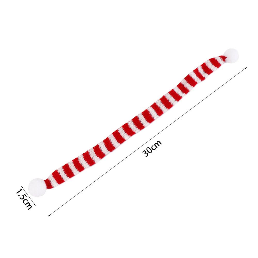 Red And White Knit Scarf Doll Decoration Stripes Mini Knitting Scarf Doll Accessories